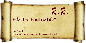 Rába Radiszló névjegykártya